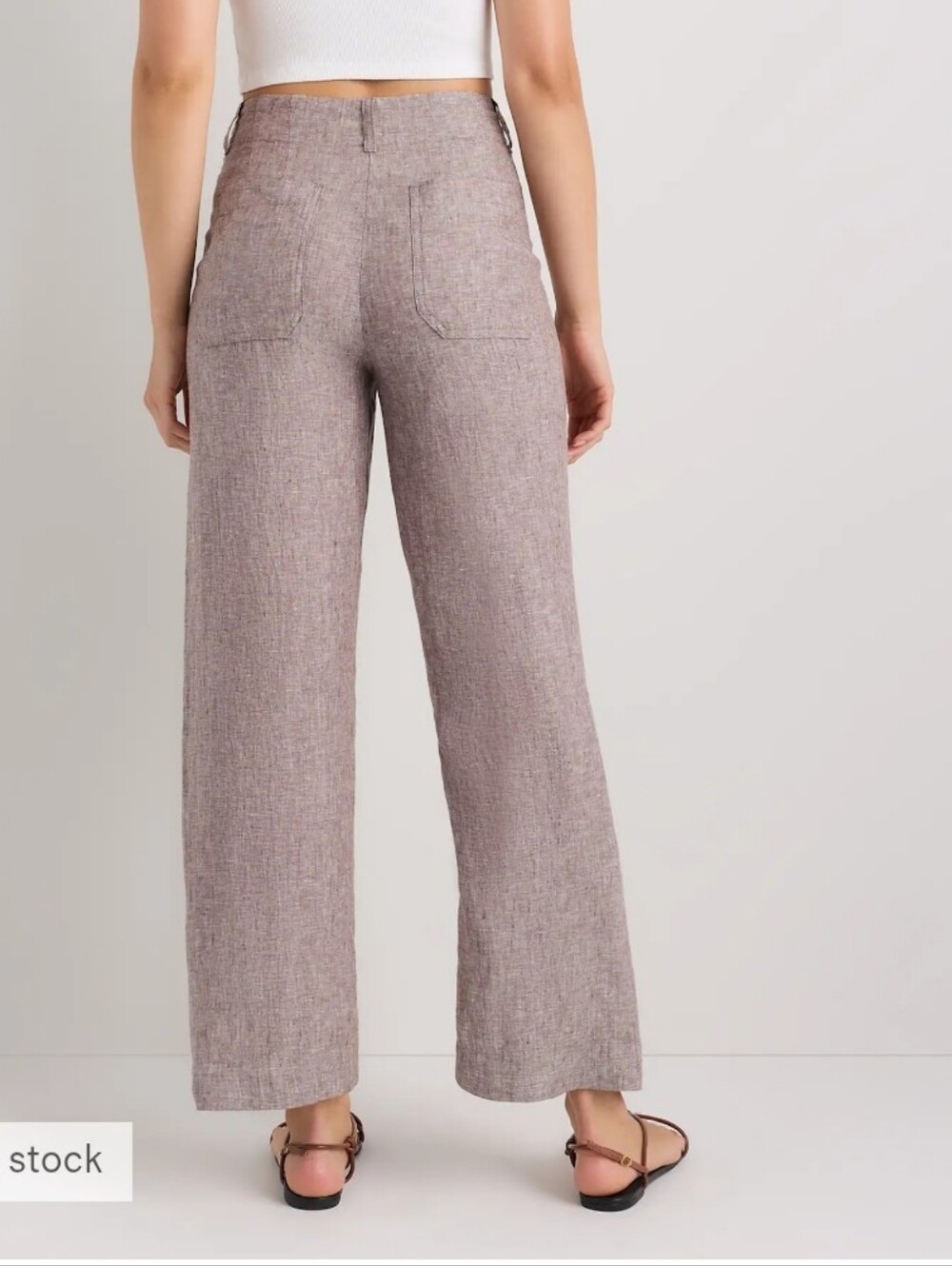 Quince Linen Wide Leg Patch Pocket Pants - Picture 4 of 8